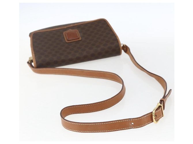 Céline CELINE Macadam Canvas Schultertasche aus PVC-Leder Braun Gold Auth ep13304 Golden - Ansicht 7