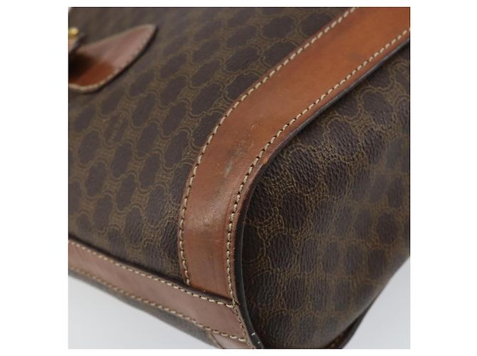 Céline Borsa a mano in tela Macadam CELINE in pelle PVC marrone oro Auth bs33103 D'oro - vista 17