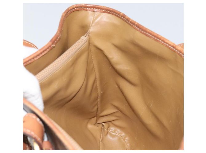 Céline Borsa a mano in tela Macadam CELINE in pelle PVC marrone oro Auth bs33103 D'oro - vista 20