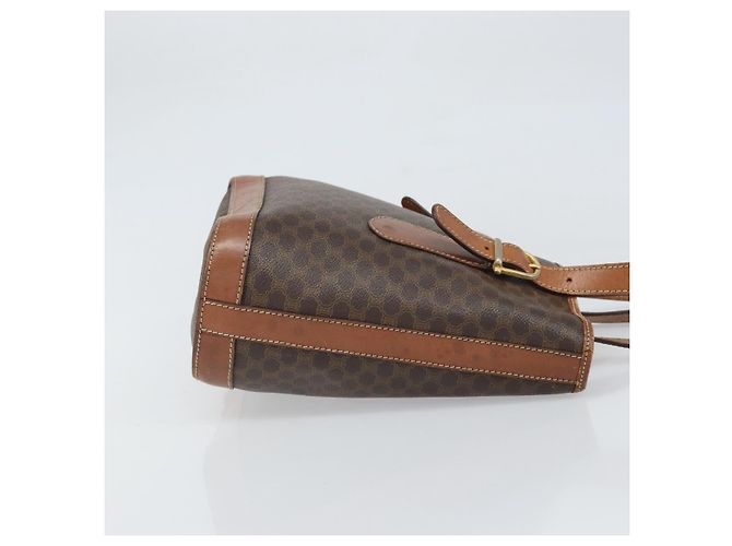 Céline Borsa a mano in tela Macadam CELINE in pelle PVC marrone oro Auth bs33103 D'oro - vista 3