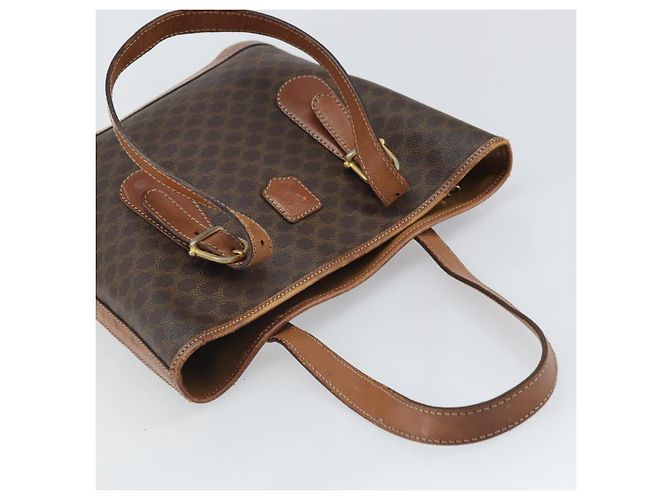 Céline Borsa a mano in tela Macadam CELINE in pelle PVC marrone oro Auth bs33103 D'oro - vista 6