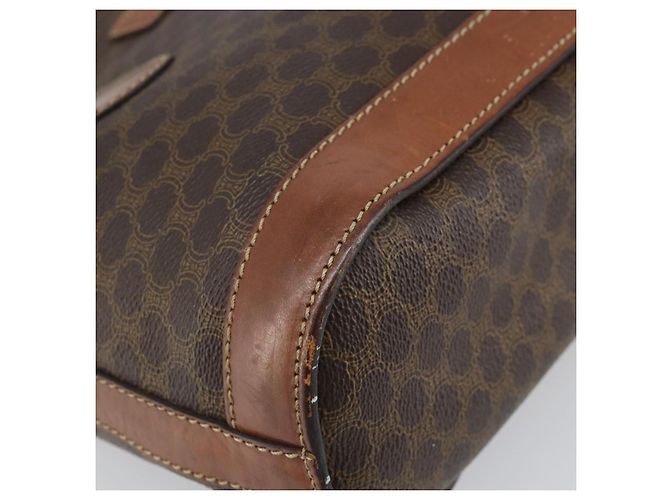 Céline Borsa a mano in tela Macadam CELINE in pelle PVC marrone oro Auth bs33103 D'oro - vista 8