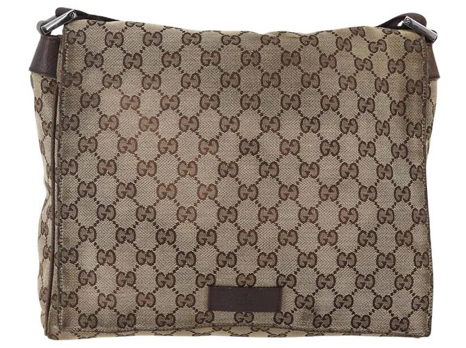 Borsa a Spalla GG Canvas Gucci Beige Argento 146236 Auth bs33191 - vista 13