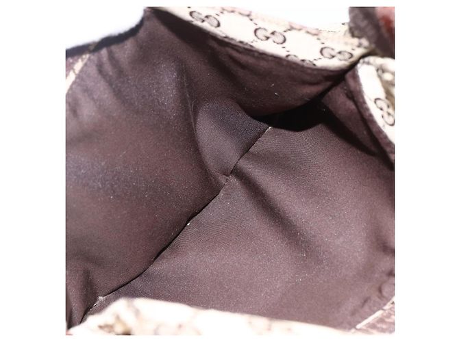 Borsa a Spalla GG Canvas Gucci Beige Argento 146236 Auth bs33191 - vista 22
