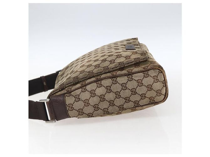 Borsa a Spalla GG Canvas Gucci Beige Argento 146236 Auth bs33191 - vista 3