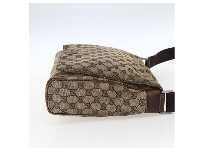 Borsa a Spalla GG Canvas Gucci Beige Argento 146236 Auth bs33191 - vista 4