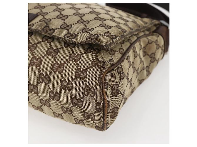 Borsa a Spalla GG Canvas Gucci Beige Argento 146236 Auth bs33191 - vista 9