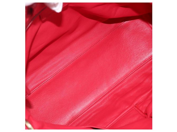 Bolso de mano de cuero Christian Dior 2 en 1 Rojo Dorado Auth bs32842 Roja - vista 11
