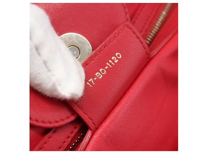 Bolso de mano de cuero Christian Dior 2 en 1 Rojo Dorado Auth bs32842 Roja - vista 12