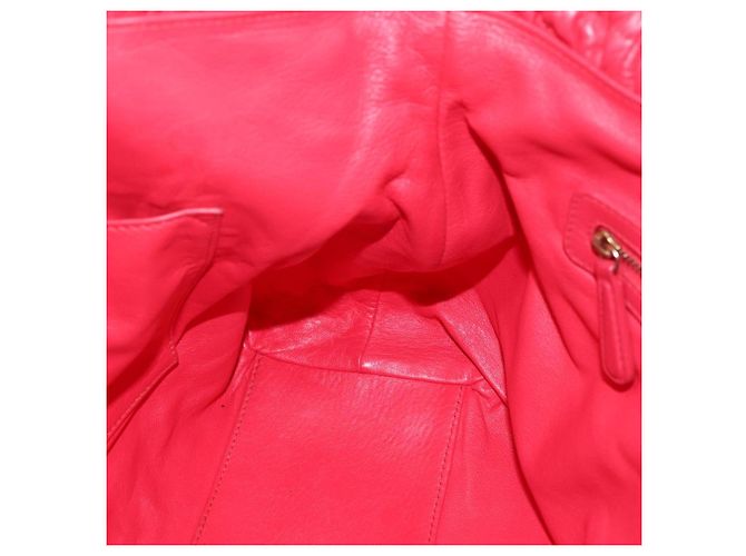 Bolso de mano de cuero Christian Dior 2 en 1 Rojo Dorado Auth bs32842 Roja - vista 21