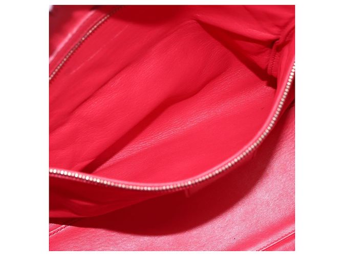 Bolso de mano de cuero Christian Dior 2 en 1 Rojo Dorado Auth bs32842 Roja - vista 22