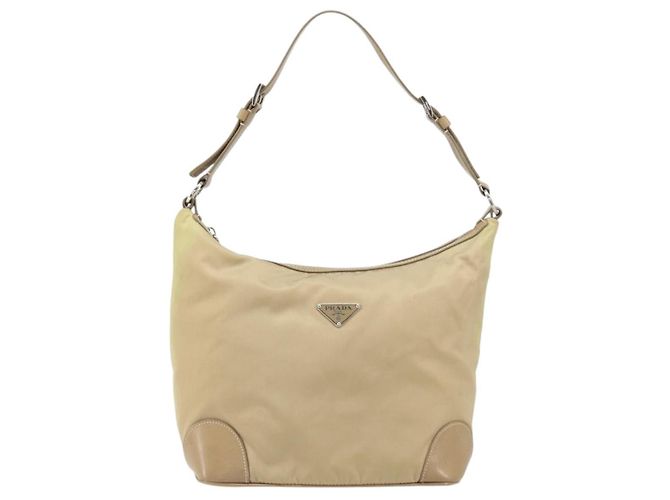 Borsa a Spalla PRADA Nylon Beige Argento Autentica 169023 - vista 13