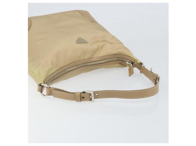 Borsa a Spalla PRADA Nylon Beige Argento Autentica 169023 - vista 7