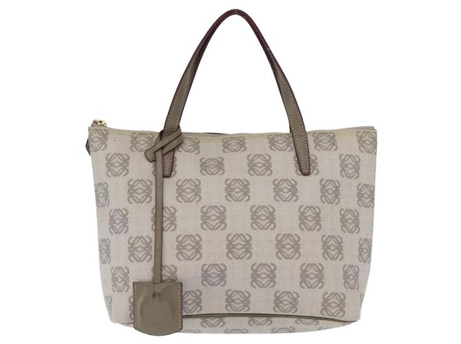 LOEWE Borsa a Mano Anagramma Pelle Grigia Oro Auth ep13268 Marrone D'oro - vista 13
