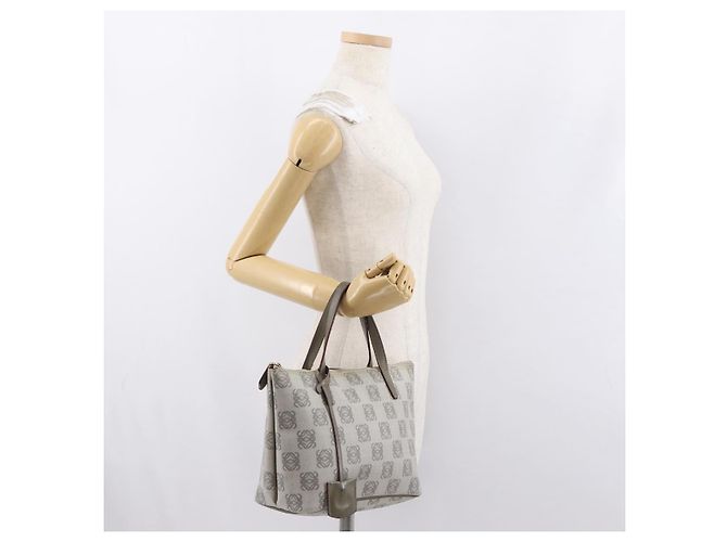 LOEWE Borsa a Mano Anagramma Pelle Grigia Oro Auth ep13268 Marrone D'oro - vista 22