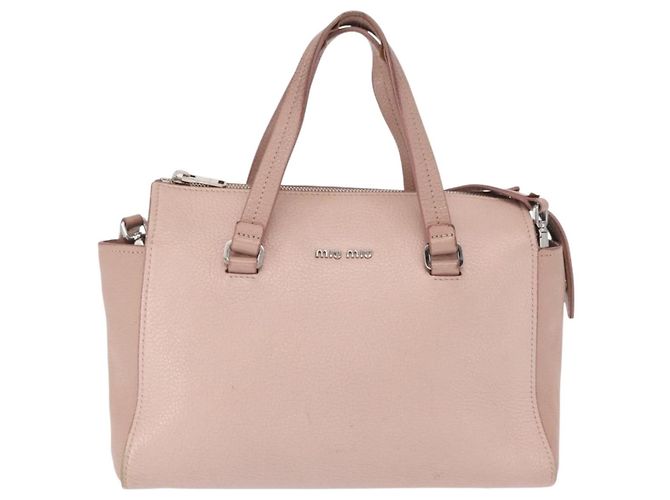 Miu Miu Handtasche aus Leder 2-in-1 Rosa Silber Authentisch 165405 Pink - Ansicht 13