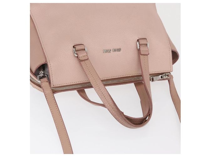 Miu Miu Handtasche aus Leder 2-in-1 Rosa Silber Authentisch 165405 Pink - Ansicht 6