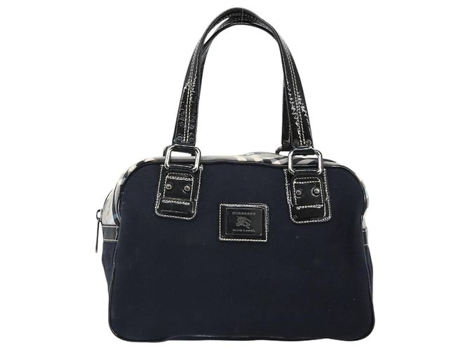 Borsa a mano Burberry Nova Check Blue Label in tela nera Auth 170426 Nero - vista 13