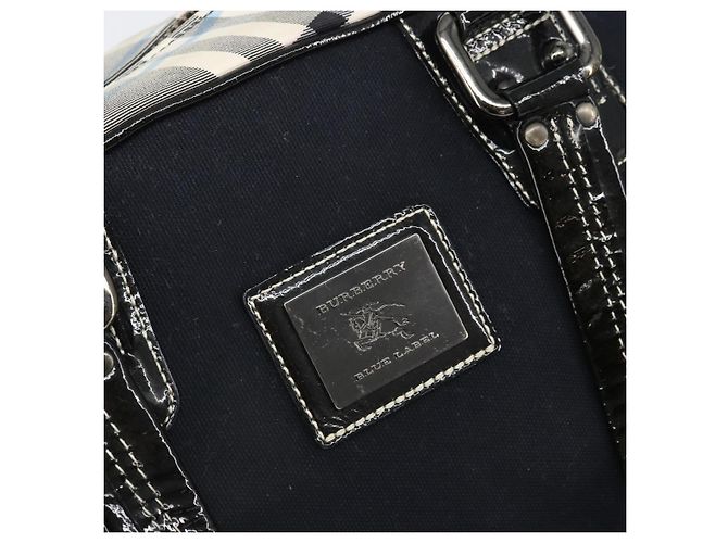 Borsa a mano Burberry Nova Check Blue Label in tela nera Auth 170426 Nero - vista 17