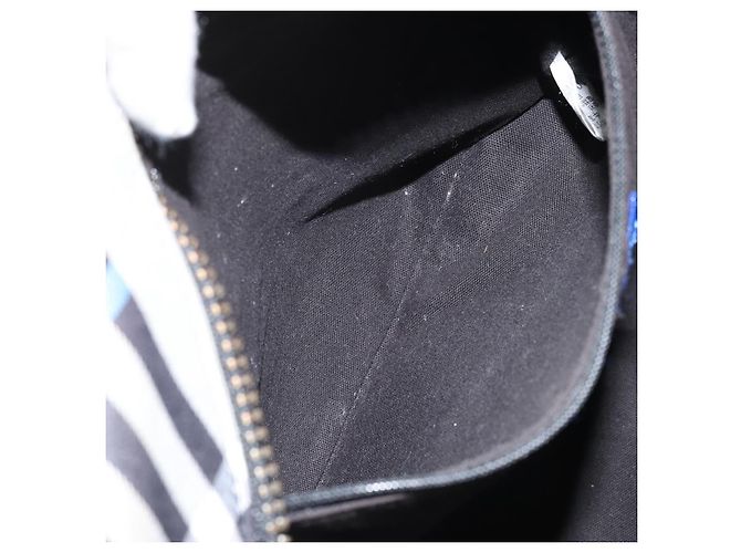 Borsa a mano Burberry Nova Check Blue Label in tela nera Auth 170426 Nero - vista 21