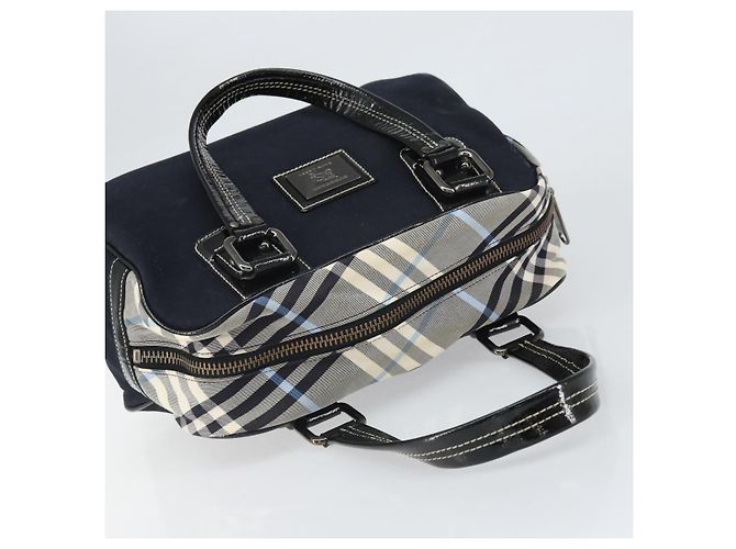 Borsa a mano Burberry Nova Check Blue Label in tela nera Auth 170426 Nero - vista 6