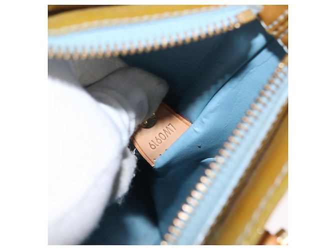 LOUIS VUITTON Borsa a Mano Monogram Vernis Houston Blu Baby M91005 LV Auth 168158 Blu chiaro - vista 12