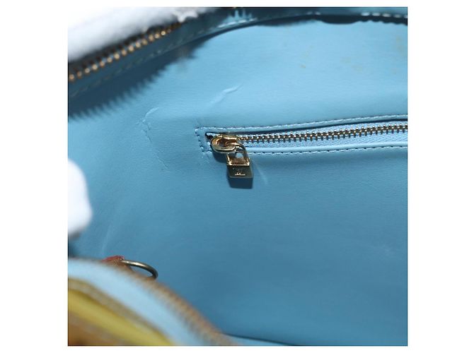 LOUIS VUITTON Borsa a Mano Monogram Vernis Houston Blu Baby M91005 LV Auth 168158 Blu chiaro - vista 21