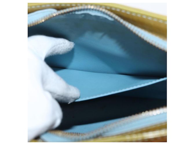 LOUIS VUITTON Borsa a Mano Monogram Vernis Houston Blu Baby M91005 LV Auth 168158 Blu chiaro - vista 23