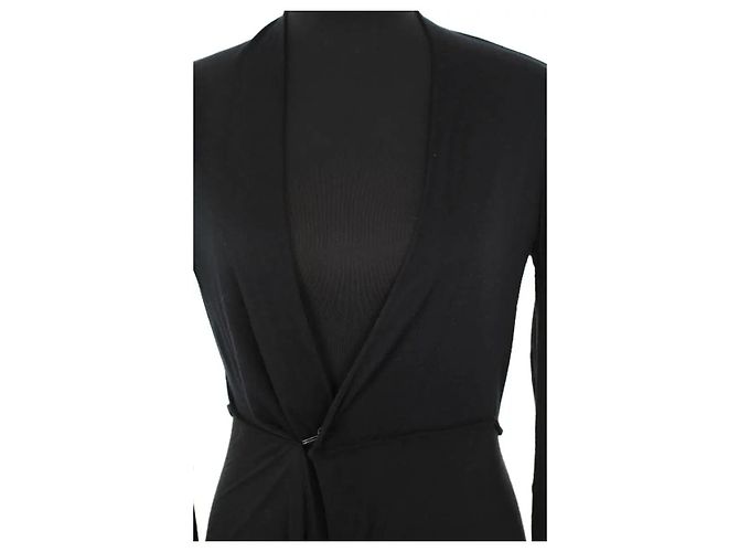 Rick Owens Schwarze Wickeljacke - Ansicht 2