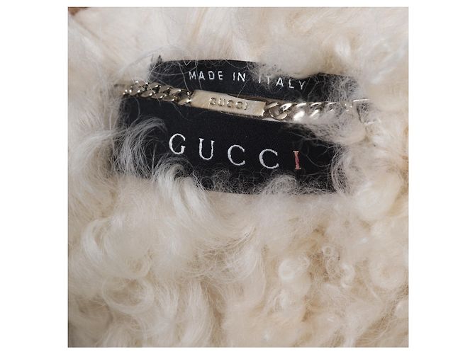 Giacca in denim bianco e pelliccia di agnello Gucci di Tom Ford - vista 10