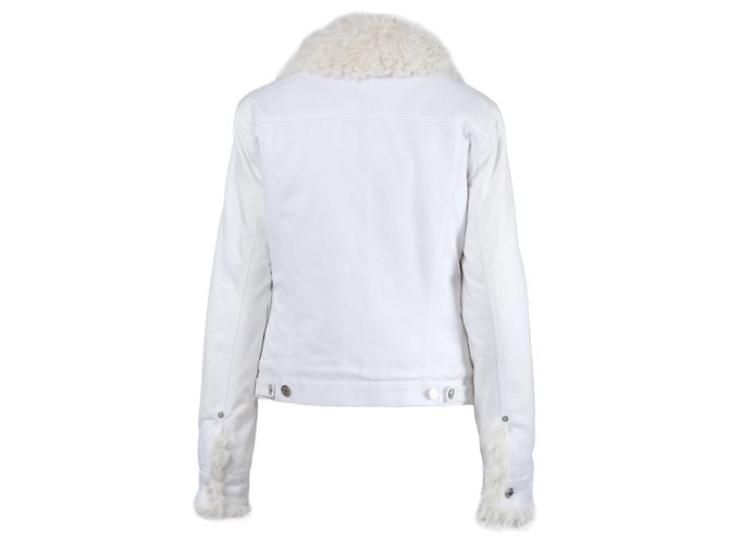 Giacca in denim bianco e pelliccia di agnello Gucci di Tom Ford - vista 3
