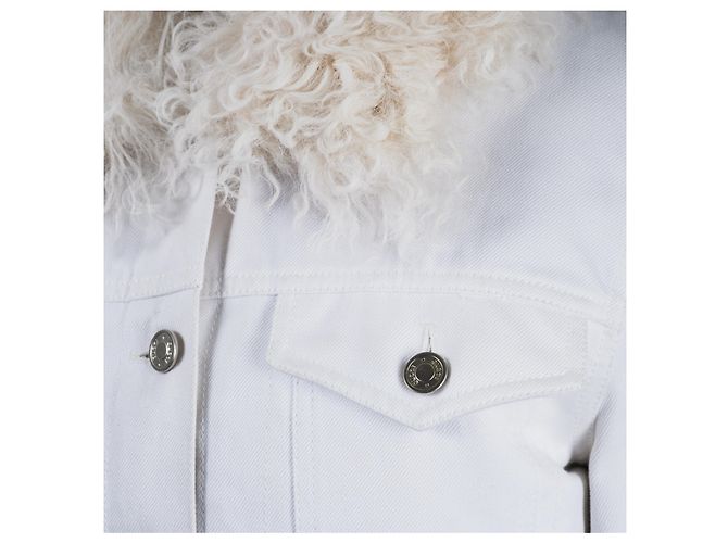Giacca in denim bianco e pelliccia di agnello Gucci di Tom Ford - vista 6