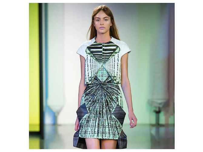 Autre Marque Vestido Midi Verde Peter Pilotto - vista 2
