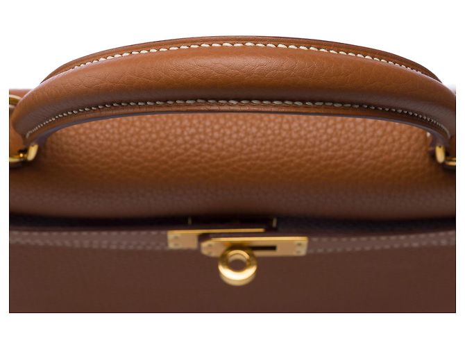 Hermès Borsa HERMES Kelly 25 in Pelle Dorata - 103311 D'oro - vista 10