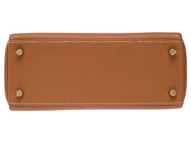 Hermès Borsa HERMES Kelly 25 in Pelle Dorata - 103311 D'oro - vista 11