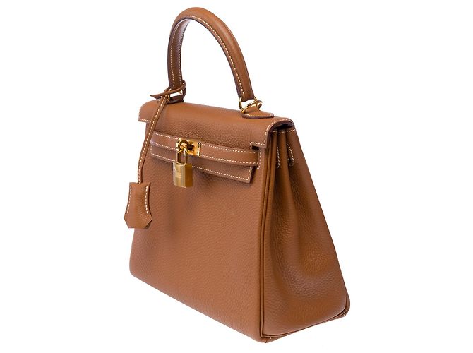 Hermès Borsa HERMES Kelly 25 in Pelle Dorata - 103311 D'oro - vista 5