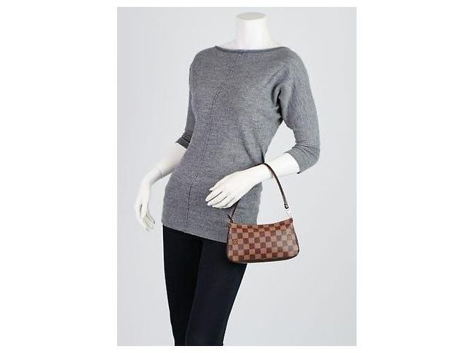 LOUIS VUITTON Pochette Bag Navona in Tela Damier Marrone - vista 12