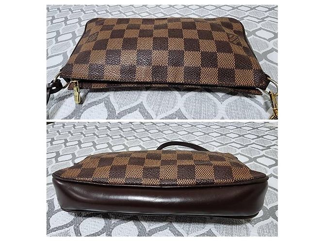 LOUIS VUITTON Pochette Bag Navona in Tela Damier Marrone - vista 4