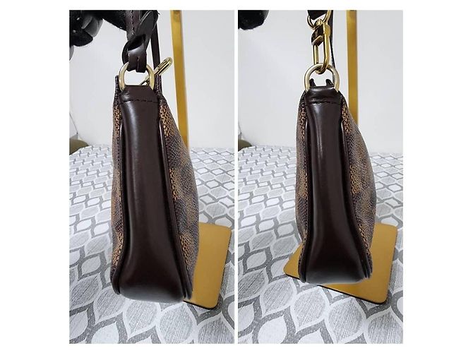LOUIS VUITTON Pochette Bag Navona in Tela Damier Marrone - vista 5