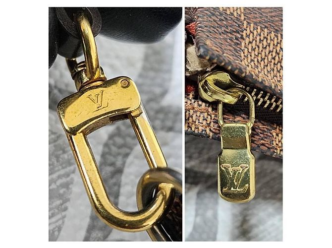 LOUIS VUITTON Pochette Bag Navona in Tela Damier Marrone - vista 6