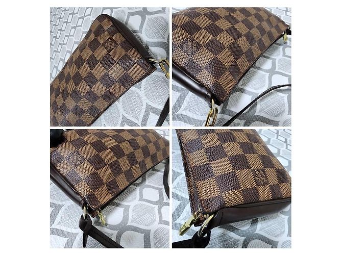 LOUIS VUITTON Pochette Bag Navona in Tela Damier Marrone - vista 7