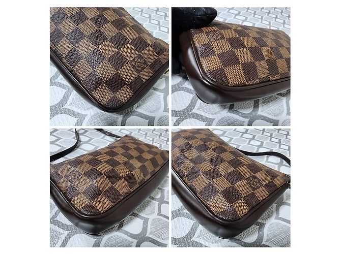 LOUIS VUITTON Pochette Bag Navona in Tela Damier Marrone - vista 8