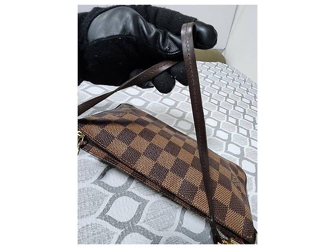 LOUIS VUITTON Pochette Bag Navona in Tela Damier Marrone - vista 9