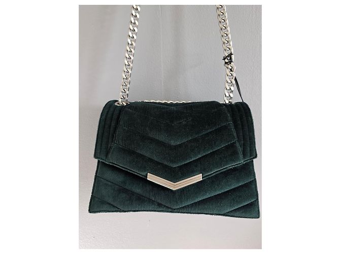 Borsa Ikks The 1 Velvet verde trapuntata Argento Verde scuro - vista 10