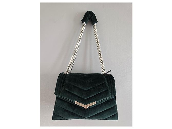 Borsa Ikks The 1 Velvet verde trapuntata Argento Verde scuro - vista 14