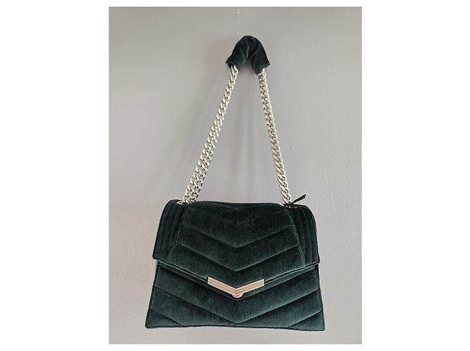 Borsa Ikks The 1 Velvet verde trapuntata Argento Verde scuro - vista 15