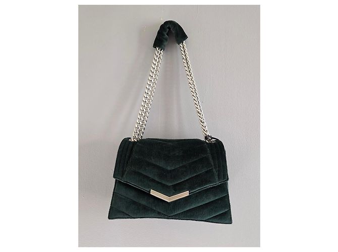 Borsa Ikks The 1 Velvet verde trapuntata Argento Verde scuro - vista 2