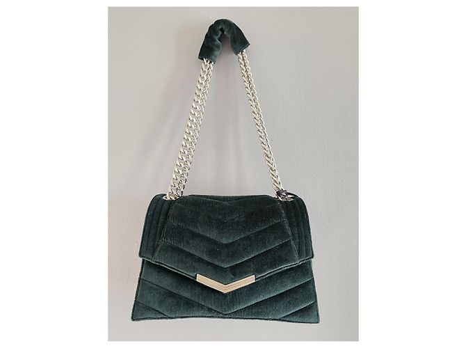 Borsa Ikks The 1 Velvet verde trapuntata Argento Verde scuro - vista 3