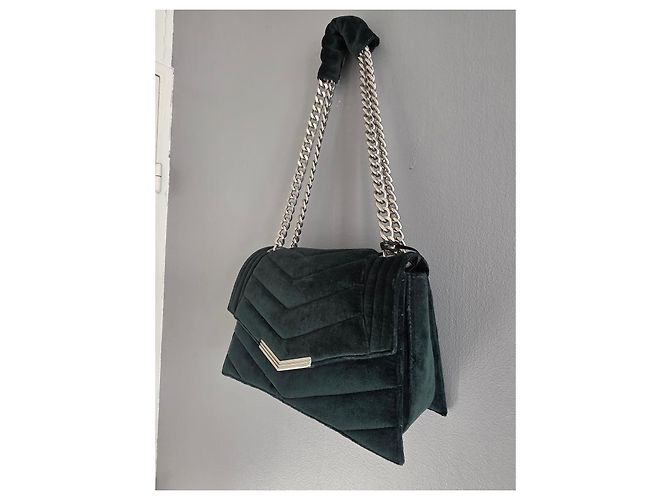 Borsa Ikks The 1 Velvet verde trapuntata Argento Verde scuro - vista 5
