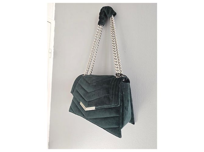 Borsa Ikks The 1 Velvet verde trapuntata Argento Verde scuro - vista 6